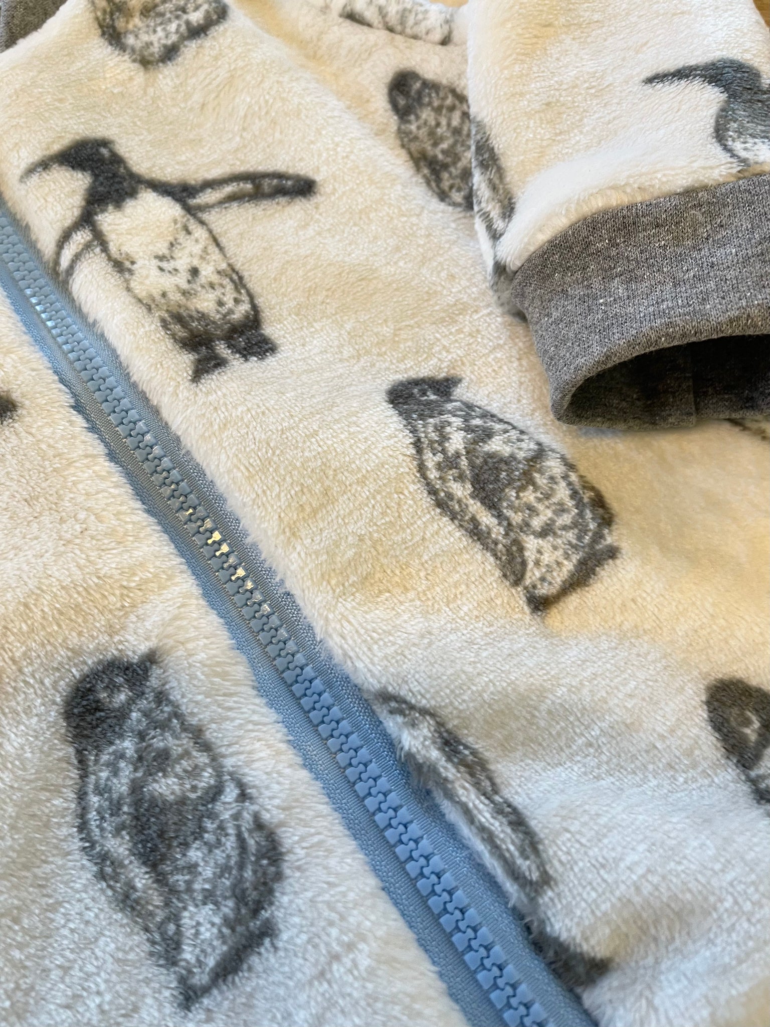 Grey Penguin Fleecey Bomber Jacket