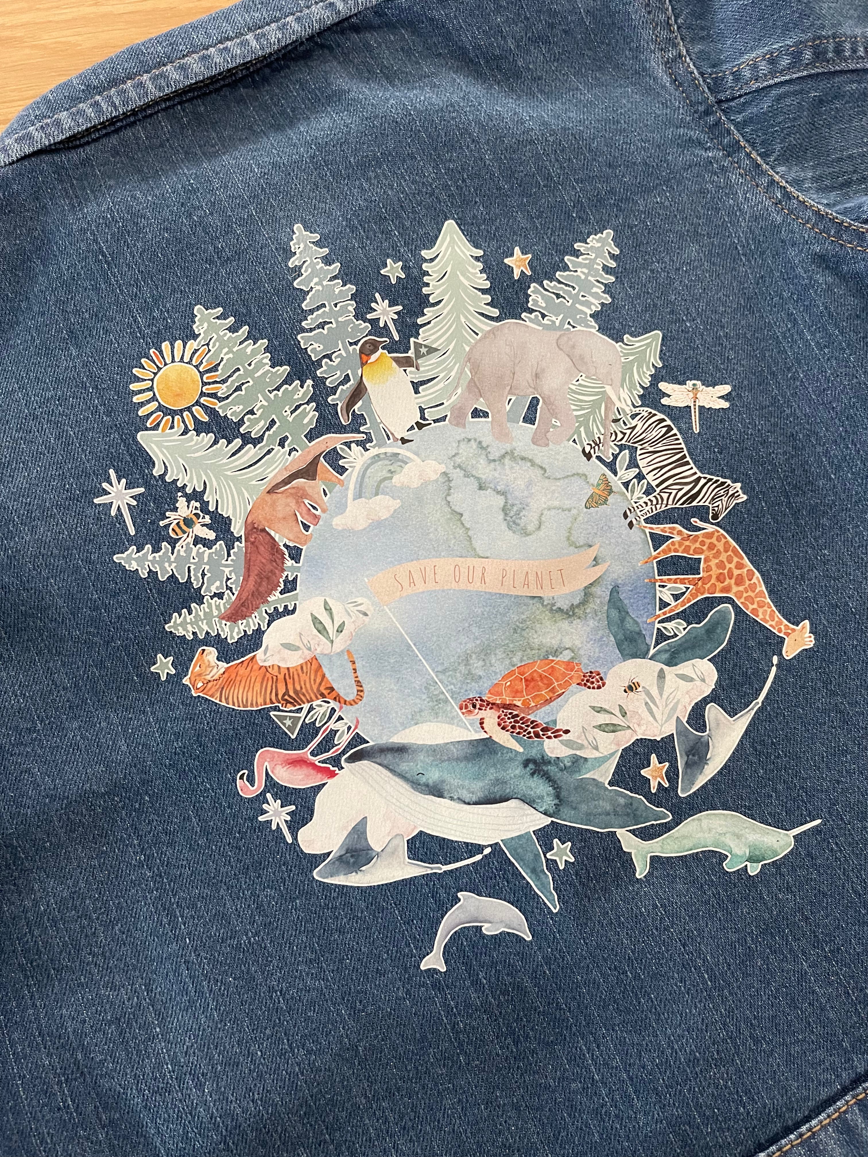 Organic Denim Jacket - Save Our Planet