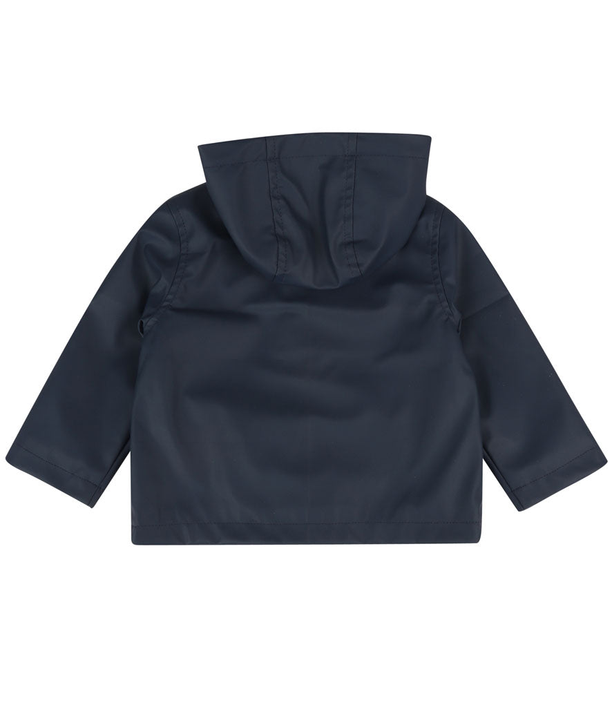 Navy Blue Showerproof Coat with Nautical Stripe Lining