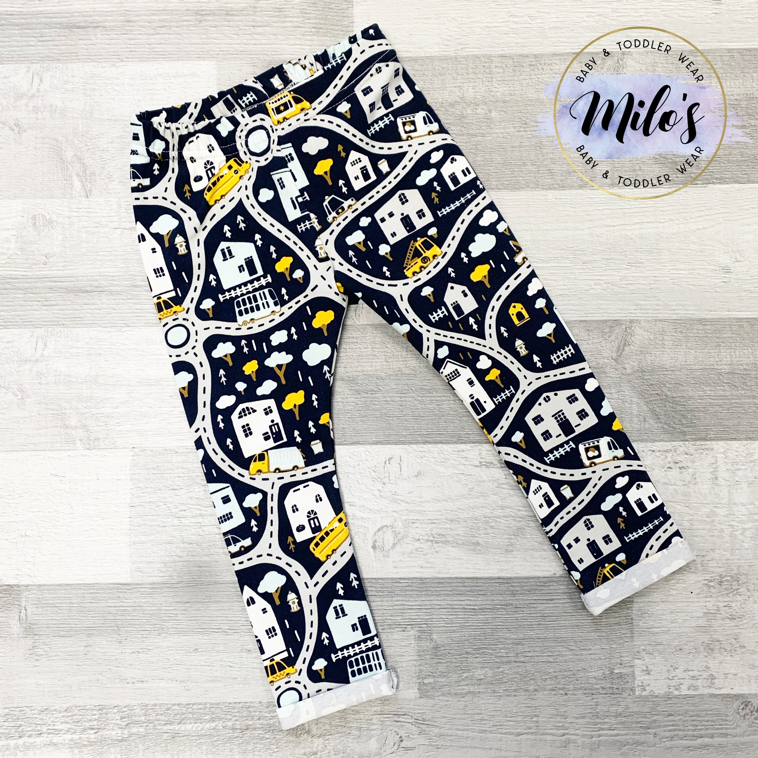 Road Map Leggings - Navy