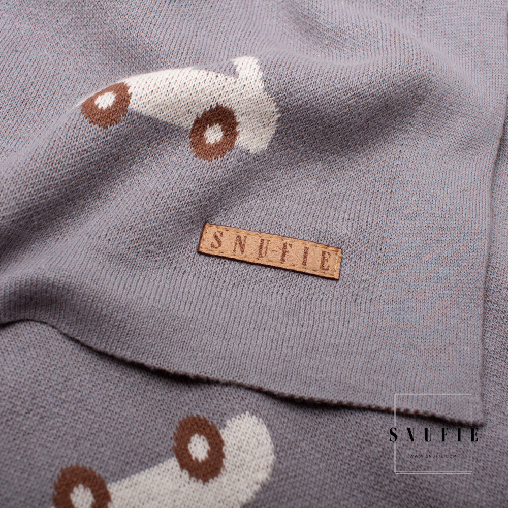 Snufie Super Soft Baby Blanket - Grey Cars