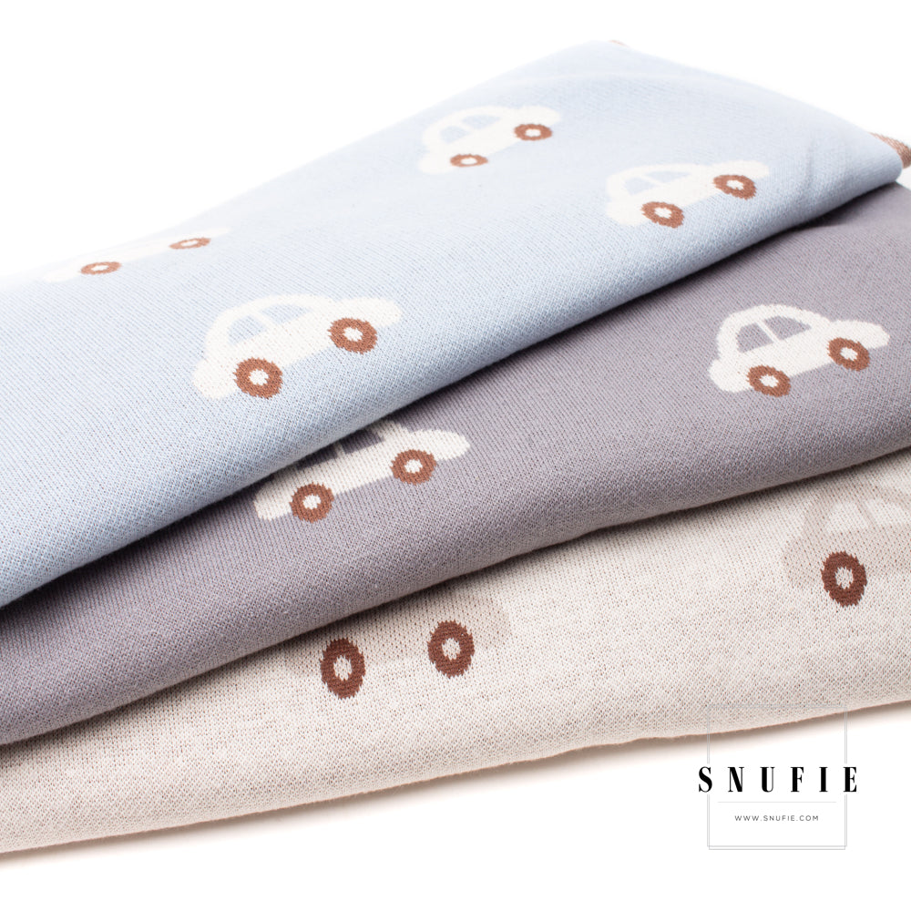 Snufie Super Soft Baby Blanket - Grey Cars
