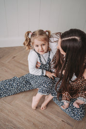 Snow Leopard Slouch Dungarees