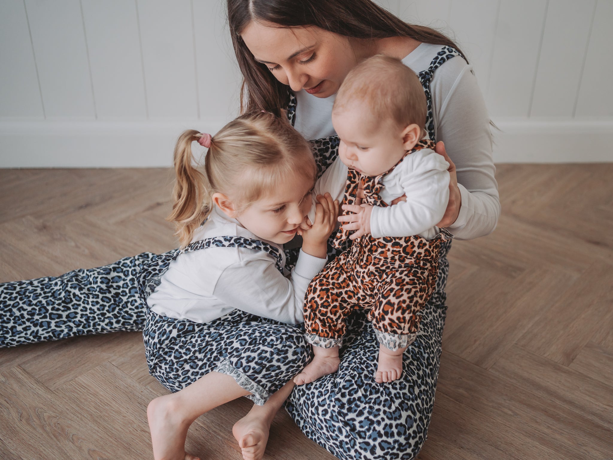 Snow Leopard Slouch Dungarees