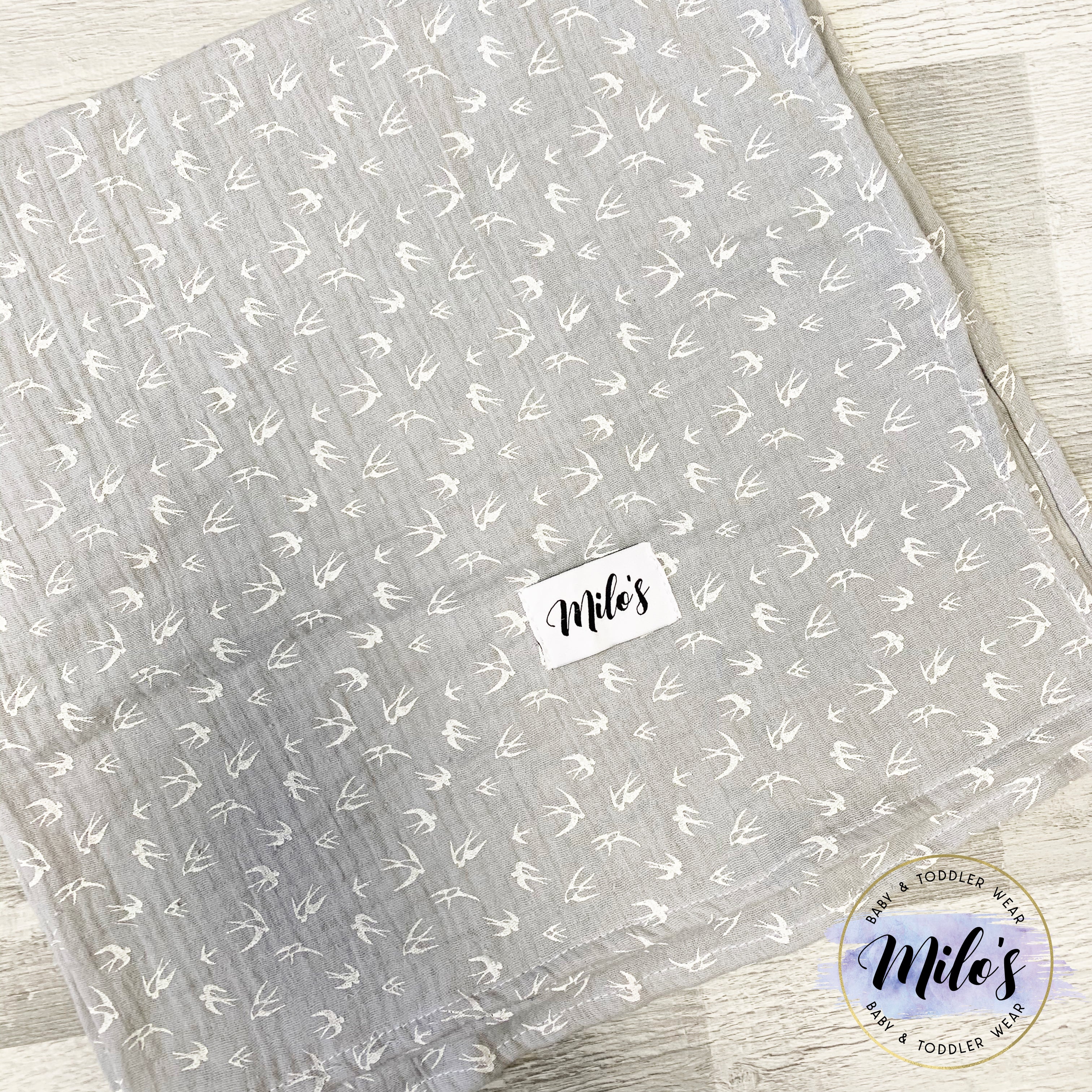 Grey Swallow XXL Muslin Blanket