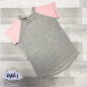 Grey & Pink Short Sleeve Tee