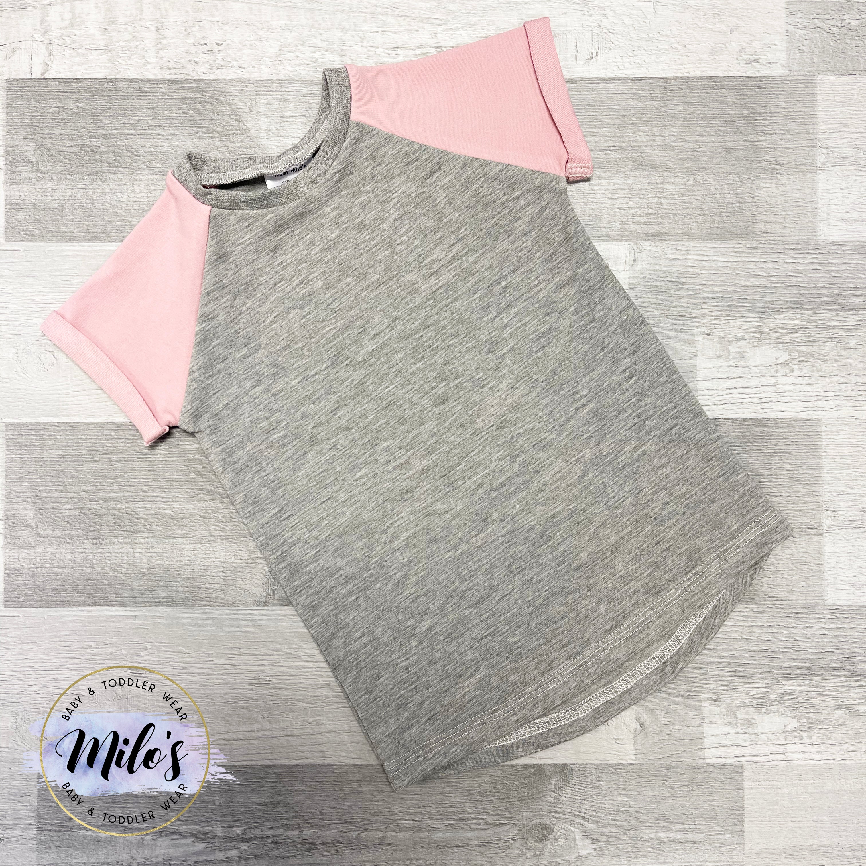 Grey & Pink Short Sleeve Tee