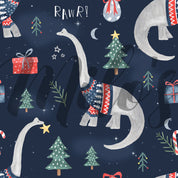 Navy Dinosaurs Circle Skirt