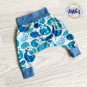 whale print harem pants