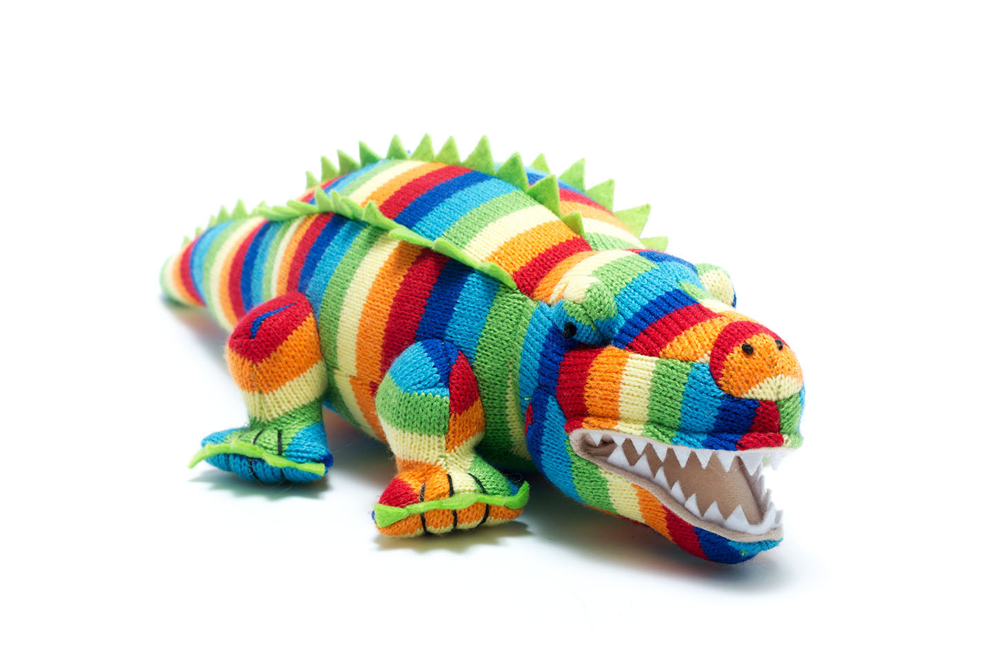Knitted Crocodile Soft Toy - Stripey